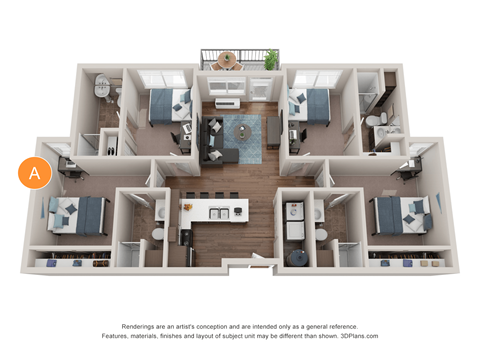 Quad Floor Plan | A Bedroom